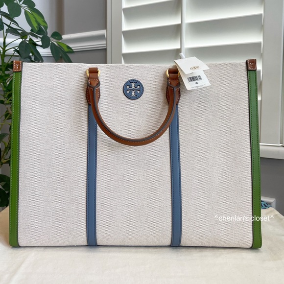 🔥🌈HP🎉NeW! Tory Burch Blake Canvas Jumbo Tote + Wallet + Card case - Picture 4 of 13